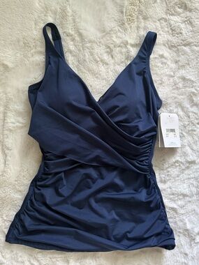 NWT Dolphin Aquashape Wrap Tankini Top~Navy